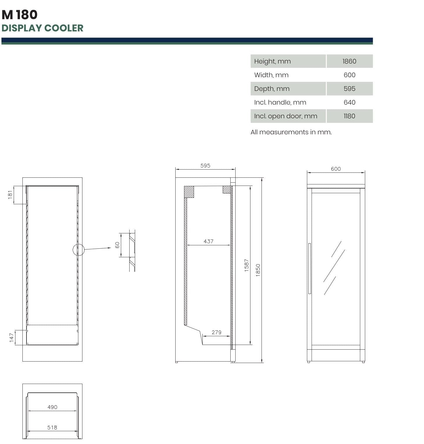 Vestfrost M180 Upright Display Cooler